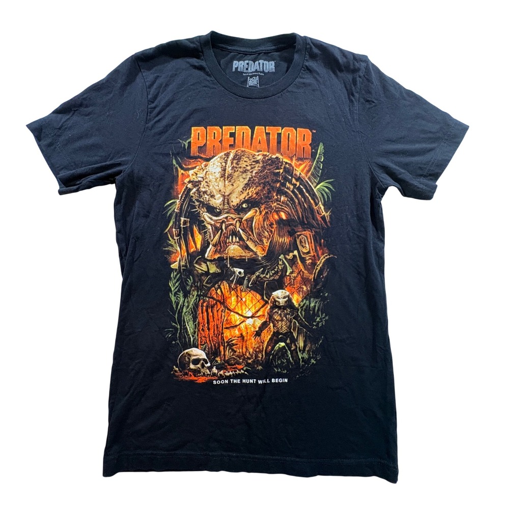 Cavity Colors Predator Graphic T-Shirt Mens Medium Black Cotton Sci-Fi Movie Tee